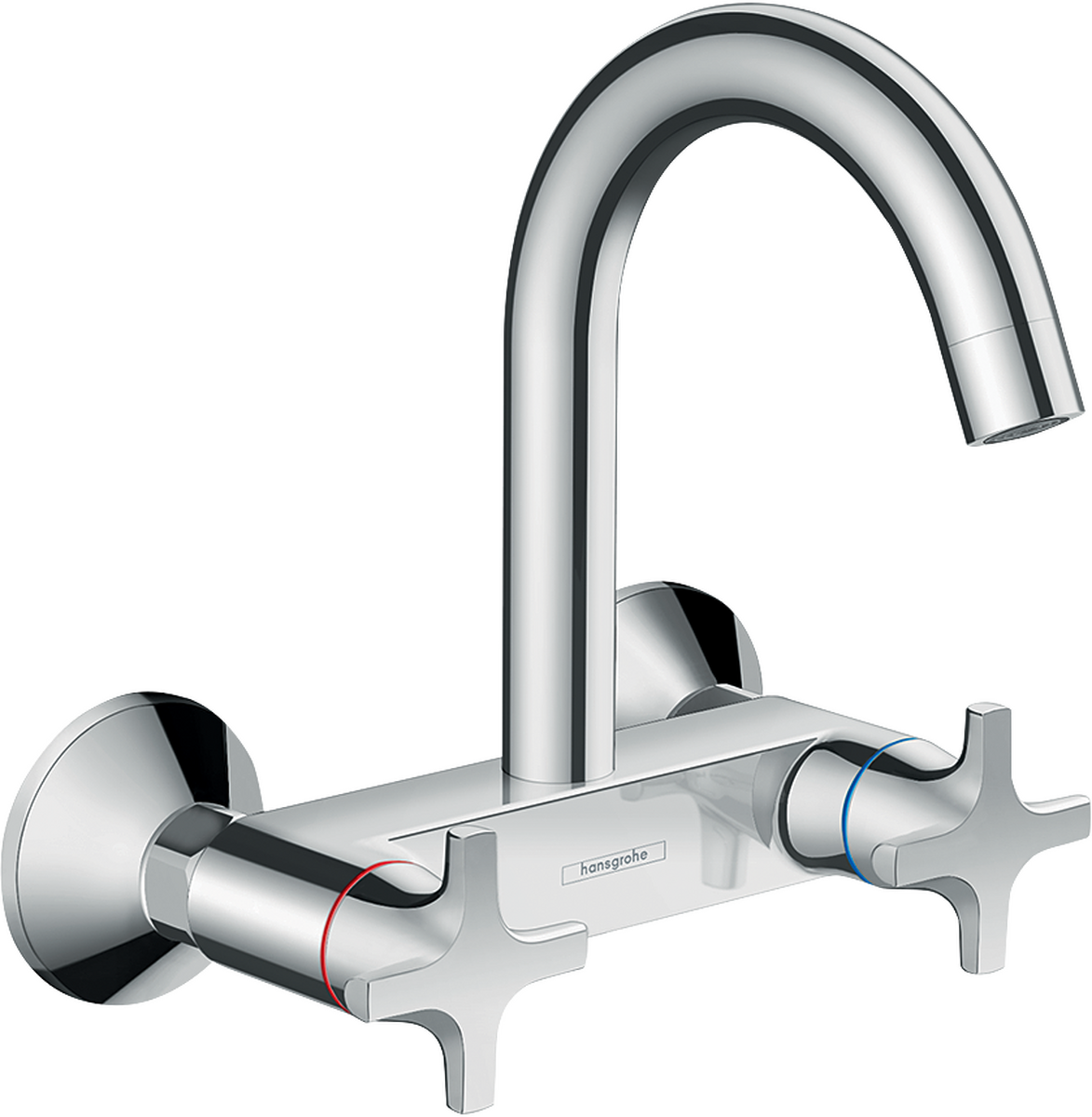 HANSGROHE Logis M32 2-Griff Küchenmischer, Wandmontage Highspout, 1jet #71286000 - Chrom