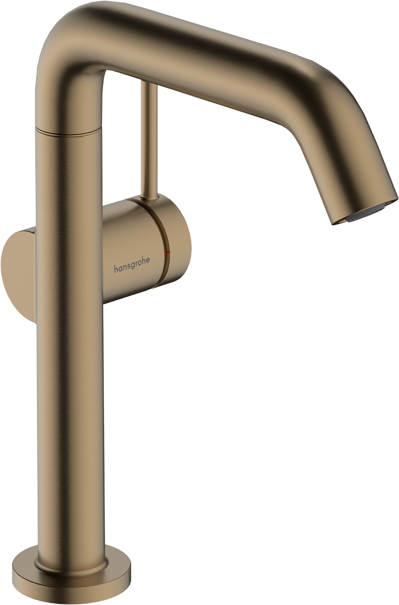 HANSGROHE Tecturis S Einhebel-Waschtischmischer 210 Fine CoolStart EcoSmart+ mit Schwenkauslauf und Push-Open Ablaufgarnitur #73360140 - Brushed Bronze