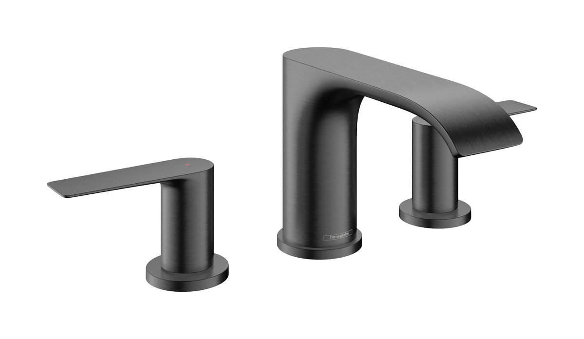 HANSGROHE Vivenis 3-Loch Waschtischarmatur 90 mit Zugstangen-Ablaufgarnitur #75033340 - Brushed Black Chrome