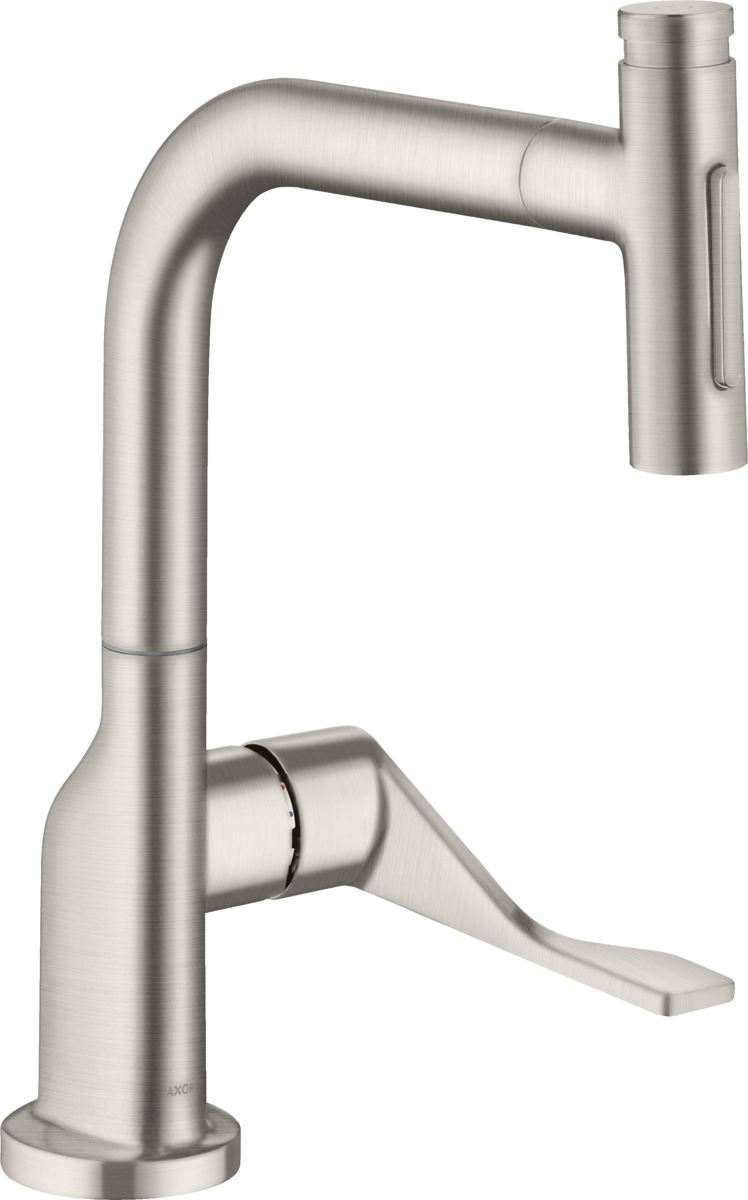 HANSGROHE AXOR Citterio Einhebel-Küchenmischer Select 230 2jet mit Ausziehbrause und sBox Edelstahl Finish 39862800