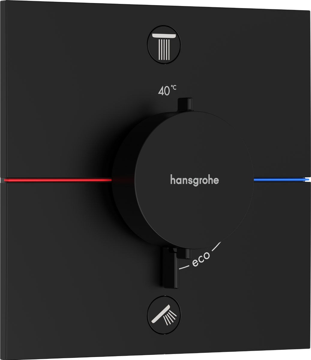 HANSGROHE ShowerSelect Comfort E Thermostat Unterputz für 2 Verbraucher #15572670 - Mattschwarz