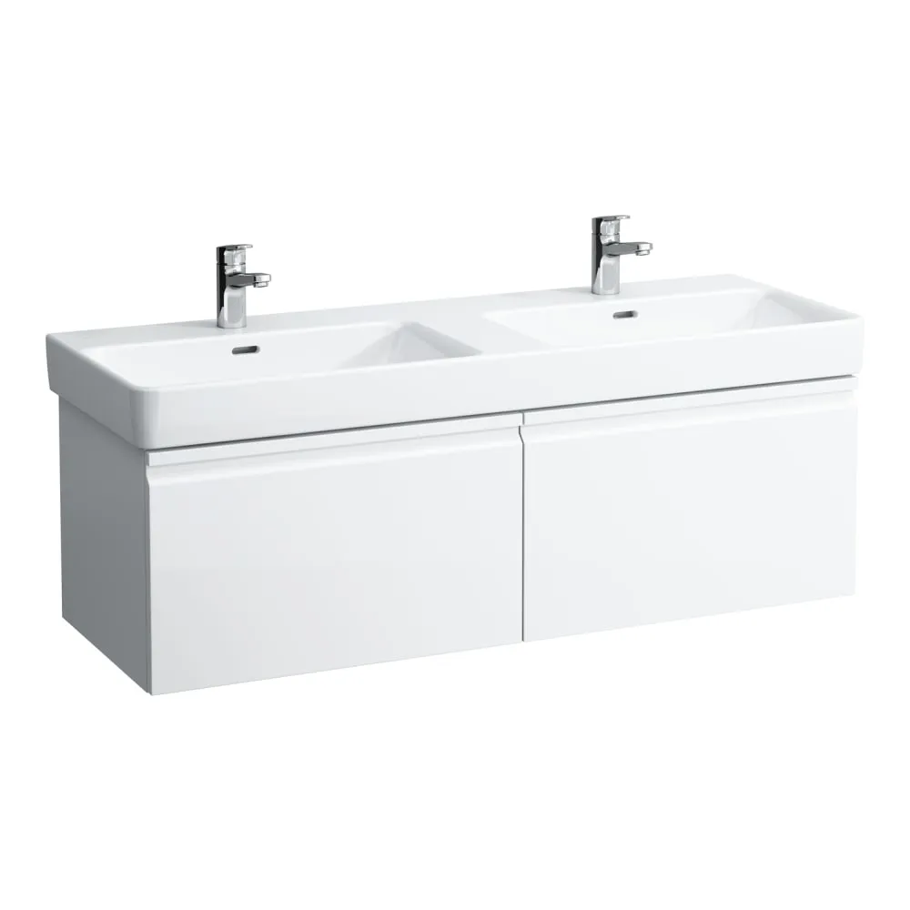 LAUFEN PRO S Waschtischunterbau, 2 Schubladen und Innenschubladen, inkl. Schubladen-Ordnungssystem, passend zu Waschtisch H814968 1260 x 450 x 390 mm #H4835720964751 - 475 - Weiß glänzend