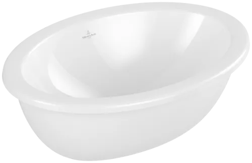 VILLEROY BOCH Loop & Friends Unterbauwaschbecken, 485 x 325 x 215 mm, mit Überlauf, Außenseite glasiert, Weiß Alpin #4A540001