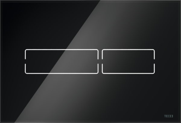 TECE TECElux Mini WC-Betätigungsplatte mit elektronischer berührungsloser Auslösung, Glas schwarz glänzend #9240961
