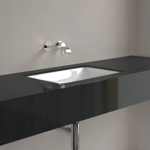 VILLEROY BOCH Loop & Friends Unterbauwaschbecken, 540 x 340 x 190 mm, mit Überlauf, Außenseite glasiert, Weiß Alpin #4A570001
