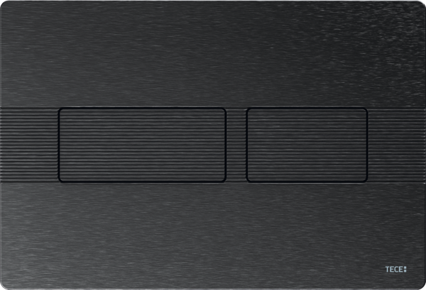 TECE TECEsolid WC-Betätigungsplatte für Zweimengentechnik, mit strukturierter Oberfläche, Graphit gebürstet mit Linienstruktur #9240438