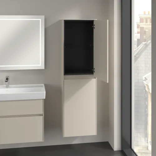 VILLEROY BOCH Collaro Hochschrank, 2 Türen, 454 x 1538 x 347 mm, Cashmere Grey / Cashmere Grey #C03401VN, Bild 4