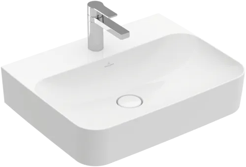 VILLEROY BOCH Finion Waschbecken, 600 x 470 x 164 mm, mit verdecktem Überlauf, Unterseite geschliffen, Weiß Alpin CeramicPlus #41686CR1