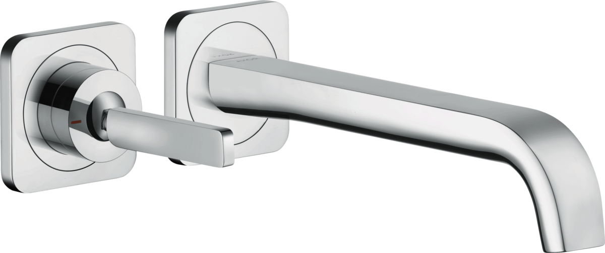 HANSGROHE AXOR Citterio E Einhebel-Waschtischmischer Unterputz für Wandmontage mit Pingriff, Auslauf 221 mm und Rosetten #36106000 - Chrom