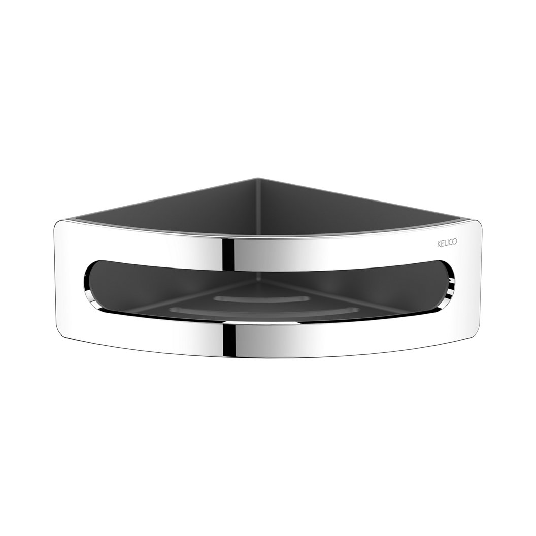 KEUCO ELEGANCE NEW Duschkorb für Eckmontage Kunststoffeinsatz anthrazit 11657010001 chrom