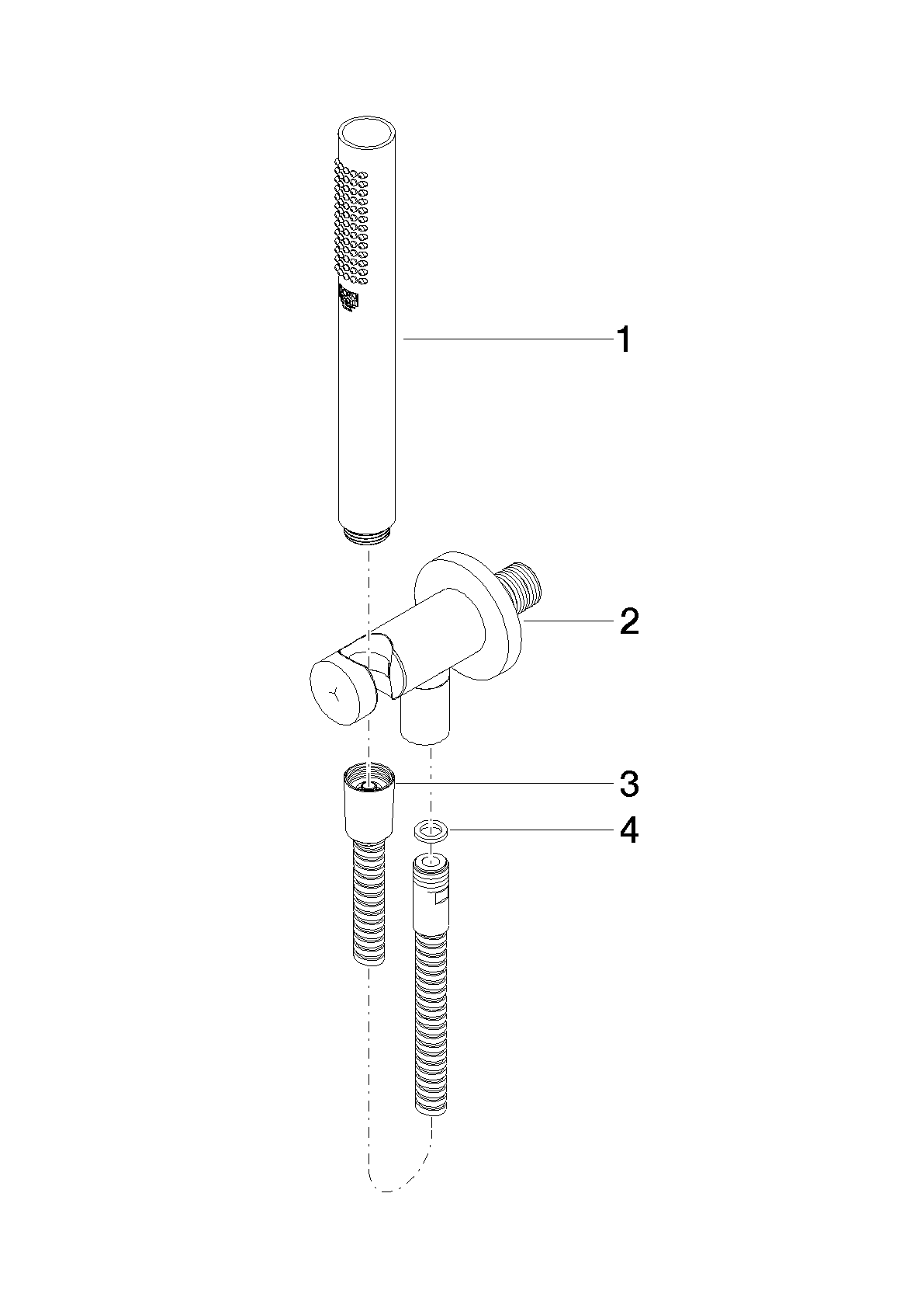 DORNBRACHT Schlauchbrausegarnitur mit integriertem Brausehalter - Schwarz matt #27802660-33