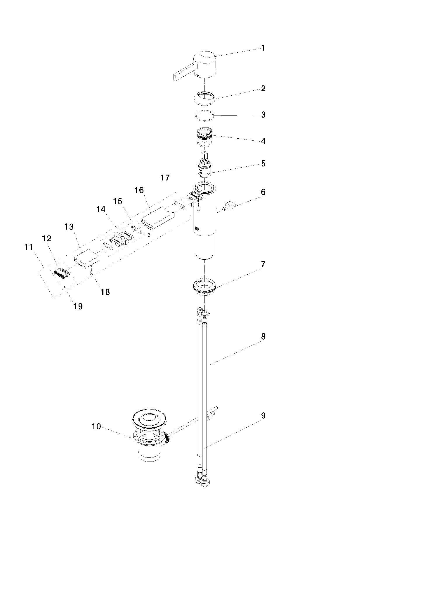 DORNBRACHT IMO Bidet-Einhandbatterie mit Ablaufgarnitur - Chrom #33600671-00