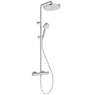 IDEAL STANDARD CERATHERM T25 N - Duschsystem AP 315x510.5x1117 mm in chrom, 12.0 l/min (3 bar) - Variable Strahlarten, Thermostatfunktion, Wasser- & Energiesparend, Sicherheitssperre #A8520AA - Chrom