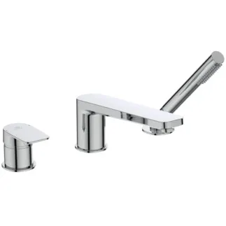 IDEAL STANDARD TONIC II - Wannenrand-Badearmatur 392x282x198 mm, 220 mm vertikaler Abstand bis Mitte Auslauf in chrom, 20.0 l/min (3 bar) - Click-Technologie, EPD, FirmaFlow, SmartShine Oberfläche #A6348AA - Chrom