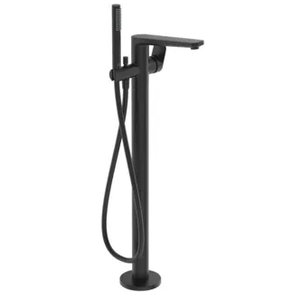 IDEAL STANDARD TONIC II - Freistehende Wannenarmatur 182x268x872 mm in schwarz, Kit 1 required (A6133), 21.0 l/min (3 bar) - Click-Technologie, EPD, FirmaFlow #A6347XG - Silk Black