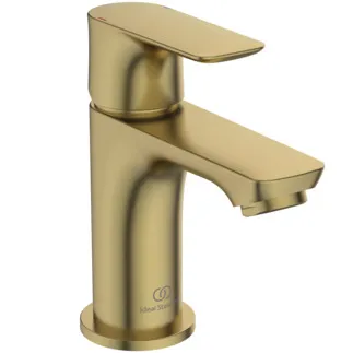 IDEAL STANDARD CONNECT AIR - Waschtischarmatur 48x125.5x136 mm, 90 mm vertikaler Abstand bis Mitte Auslauf in brushed gold, 5 l/min (3 bar), ohne Ablaufgarnitur - EasyFix, Strahlregler, Durchflussbegrenzer, PVD Technologie #A7018A2 - Brushed Gold