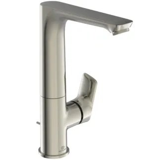 IDEAL STANDARD CONNECT AIR - Waschtischarmatur 95x177.5x247 mm, 140 mm vertikaler Abstand bis Mitte Auslauf in silver storm, 5 l/min (3 bar), mit Ablaufgarnitur - EasyFix, Strahlregler, Durchflussbegrenzer, EPD, FirmaFlow, PVD Technologie #A7020GN - Edelstahl