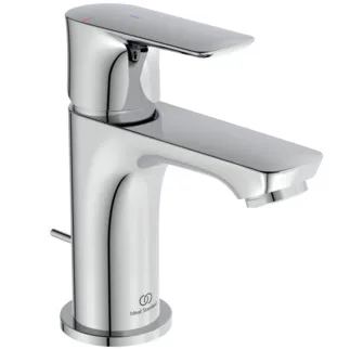 IDEAL STANDARD CONNECT AIR - Waschtischarmatur 48x143x136 mm, 90 mm vertikaler Abstand bis Mitte Auslauf in chrom, 5 l/min (3 bar), mit Ablaufgarnitur - EasyFix, Strahlregler, BlueStart, Durchflussbegrenzer, EPD, SmartShine Oberfläche #A7017AA - Chrom