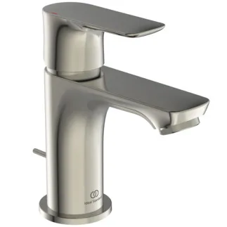 IDEAL STANDARD CONNECT AIR - Waschtischarmatur 48x143x136 mm, 90 mm vertikaler Abstand bis Mitte Auslauf in silver storm, 5 l/min (3 bar), mit Ablaufgarnitur - EasyFix, Strahlregler, Durchflussbegrenzer, EPD, PVD Technologie #A7014GN - Edelstahl