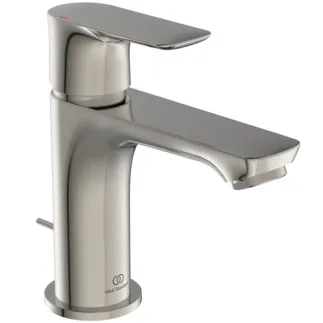 IDEAL STANDARD CONNECT AIR - Waschtischarmatur 48x160x146 mm, 107 mm vertikaler Abstand bis Mitte Auslauf in silver storm, 5 l/min (3 bar), mit Ablaufgarnitur - EasyFix, Strahlregler, Durchflussbegrenzer, EPD, PVD Technologie #A7007GN - Edelstahl
