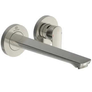 IDEAL STANDARD CONNECT AIR - Wand-Waschtischarmatur 193x241x106 mm, 225 mm vertikaler Abstand bis Mitte Auslauf in silver storm, Kit 1 required (A5948), 5 l/min (3 bar), ohne Ablaufgarnitur - Durchflussbegrenzer, FirmaFlow, PVD Technologie #A7009GN - Edelstahl