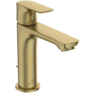 IDEAL STANDARD CONNECT AIR - Waschtischarmatur 48x178x170 mm, 125 mm vertikaler Abstand bis Mitte Auslauf in brushed gold, 5 l/min (3 bar), mit Ablaufgarnitur - EasyFix, Strahlregler, BlueStart, Durchflussbegrenzer, EPD, PVD Technologie #A7013A2 - Brushed Gold