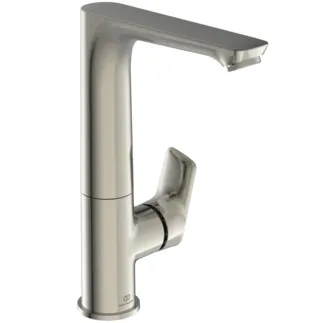 IDEAL STANDARD CONNECT AIR - Waschtischarmatur 95x177.5x247 mm, 140 mm vertikaler Abstand bis Mitte Auslauf in silver storm, 5 l/min (3 bar), ohne Ablaufgarnitur - EasyFix, Strahlregler, Durchflussbegrenzer, EPD, FirmaFlow, PVD Technologie #A7023GN - Edelstahl