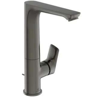 IDEAL STANDARD CONNECT AIR - Waschtischarmatur 95x177.5x247 mm, 140 mm vertikaler Abstand bis Mitte Auslauf in magnetic grey, 5 l/min (3 bar), mit Ablaufgarnitur - EasyFix, Strahlregler, Durchflussbegrenzer, FirmaFlow, PVD Technologie #A7020A5 - Magnetic Grey