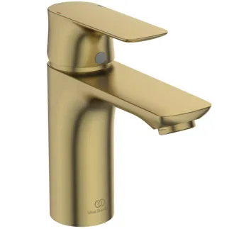 IDEAL STANDARD CONNECT AIR - Waschtischarmatur 48x152x156 mm, 112 mm vertikaler Abstand bis Mitte Auslauf in brushed gold, 5 l/min (3 bar), ohne Ablaufgarnitur - EasyFix, Strahlregler, Click-Technologie, Durchflussbegrenzer, EPD, FirmaFlow, PVD Technologie #A7024A2 - Brushed Gold