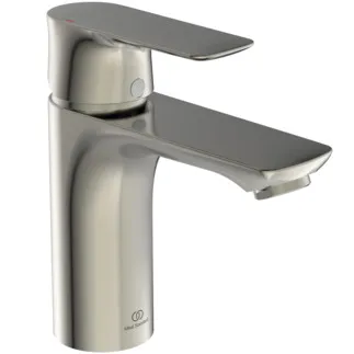 IDEAL STANDARD CONNECT AIR - Waschtischarmatur 48x152x156 mm, 112 mm vertikaler Abstand bis Mitte Auslauf in silver storm, 5 l/min (3 bar), ohne Ablaufgarnitur - EasyFix, Strahlregler, Click-Technologie, Durchflussbegrenzer, EPD, FirmaFlow, PVD Technologie #A7024GN - Edelstahl