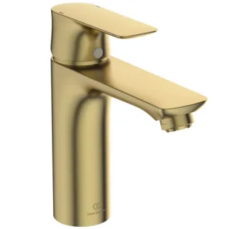 IDEAL STANDARD CONNECT AIR - Waschtischarmatur 48x179x176 mm, 125 mm vertikaler Abstand bis Mitte Auslauf in brushed gold, 5 l/min (3 bar), mit Ablaufgarnitur - EasyFix, Strahlregler, Click-Technologie, Durchflussbegrenzer, FirmaFlow, PVD Technologie #A7054A2 - Brushed Gold