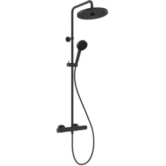 IDEAL STANDARD Ceratherm T25+ - Duschsystem AP 315x531.5x1117 mm in schwarz, 12.0 l/min (3 bar) - Thermostatfunktion, Wasser- & Energiesparend, CoolBody, Sicherheitssperre #A7210XG - Silk Black