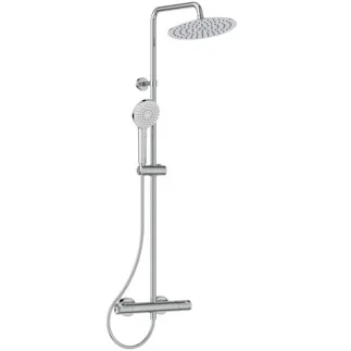 IDEAL STANDARD CERATHERM T50 - Duschsystem AP 325x516.5x1117 mm in chrom, 12.0 l/min (3 bar) - Thermostatfunktion, Wasser- & Energiesparend, CoolBody, Sicherheitssperre #A7565AA - Chrom