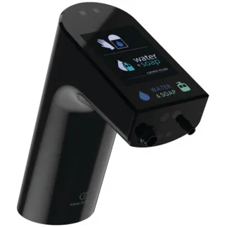 IDEAL STANDARD INTELLIMIX - Waschtischarmatur 52x154x151 mm, 126 mm vertikaler Abstand bis Mitte Auslauf in black onyx, 2 l/min (3 bar), ohne Ablaufgarnitur - App-Kompatibilität, EasyFix, Netzbetrieb, IdealPure Technologie, Vollständig berührungslos, Vandalismussicher, PVD Technologie #A7488B3 - Schwarz