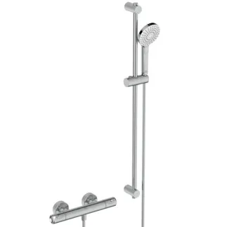IDEAL STANDARD CERATHERM T50 - Brausearmatur AP 325x99x70 mm in chrom, 8 l/min (3 bar) - Thermostatfunktion, Wasser- & Energiesparend, CoolBody, Sicherheitssperre, SmartShine Oberfläche #A7218AA - Chrom