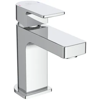 IDEAL STANDARD EDGE - Waschtischarmatur 48x130.5x129 mm, 90 mm vertikaler Abstand bis Mitte Auslauf in chrom, 5 l/min (3 bar), ohne Ablaufgarnitur - EasyFix, Strahlregler, Durchflussbegrenzer, EPD, SmartShine Oberfläche #A7266AA - Chrom