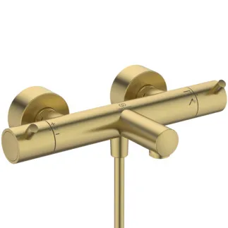 IDEAL STANDARD CERATHERM T125 - Badearmatur AP 304x181x74 mm, 164 mm vertikaler Abstand bis Mitte Auslauf in brushed gold, 22.0 l/min (3 bar) - Thermostatfunktion, Wasser- & Energiesparend, Sicherheitssperre, PVD Technologie #A7588A2 - Brushed Gold