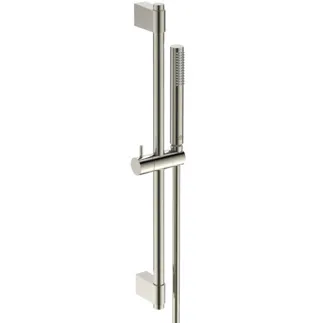 IDEAL STANDARD IDEALRAIN - Brausekombination mit Brausestange 105x277x603 mm in silver storm, 8 l/min (3 bar) - Durchflussbegrenzer, PVD Technologie #A7616GN - Edelstahl