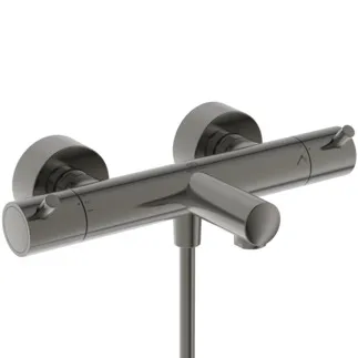 IDEAL STANDARD CERATHERM T125 - Badearmatur AP 304x181x74 mm, 164 mm vertikaler Abstand bis Mitte Auslauf in magnetic grey, 22.0 l/min (3 bar) - Thermostatfunktion, Wasser- & Energiesparend, Sicherheitssperre, PVD Technologie #A7588A5 - Magnetic Grey