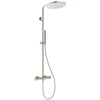 IDEAL STANDARD CERATHERM T125 - Duschsystem AP 304x586x1191 mm in silver storm, 12.0 l/min (3 bar) - Thermostatfunktion, Wasser- & Energiesparend, PVD Technologie #A7589GN - Edelstahl