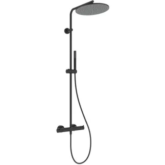 IDEAL STANDARD CERATHERM T125 - Duschsystem AP 304x586x1191 mm in schwarz, 12.0 l/min (3 bar) - Thermostatfunktion, Wasser- & Energiesparend #A7589XG - Silk Black