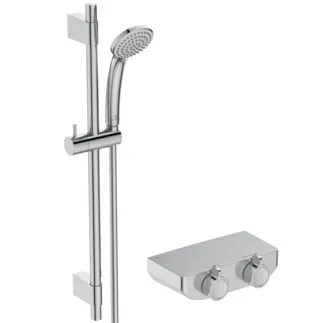 IDEAL STANDARD OX THM - Brausearmatur AP 240x140x83 mm in chrom, 8 l/min (3 bar) - Thermostatfunktion, Wasser- & Energiesparend, CoolBody, Thermische Desinfektion, Sicherheitssperre, SmartShine Oberfläche #A7607AA - Chrom