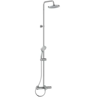 IDEAL STANDARD CERATHERM T25 - Duschsystem AP 315x487.5x1498 mm, 158 mm vertikaler Abstand bis Mitte Auslauf in chrom, 20.0 l/min (3 bar) - Thermostatfunktion, Wasser- & Energiesparend, Sicherheitssperre #A7590AA - Chrom