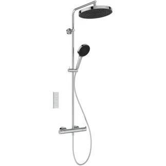 IDEAL STANDARD Ceratherm T125+ - Duschsystem AP 304x586x1191 mm in chrom, 12.0 l/min (3 bar) - Thermostatfunktion, Wasser- & Energiesparend, CoolBody, Vertical flex, Sicherheitssperre #A7689AA - Chrom
