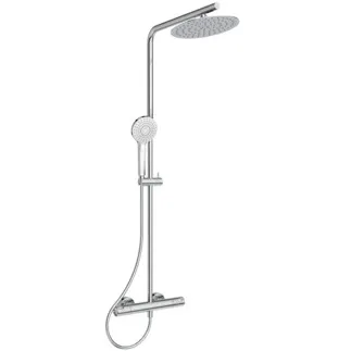IDEAL STANDARD CERATHERM T50 - Duschsystem AP 325x614.5x900 mm in chrom, 12.0 l/min (3 bar) - Thermostatfunktion, Wasser- & Energiesparend, CoolBody, Horizontal und Vertical Flex, Vertical flex, Sicherheitssperre #A7704AA - Chrom