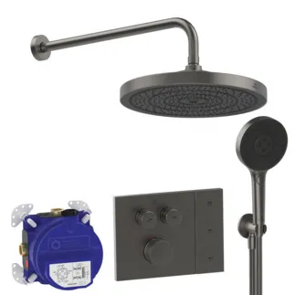 IDEAL STANDARD CERATHERM NAVIGO SOLOS - Unterputz-Duschpaket in magnetic grey, 12.0 l/min (3 bar) - PVD Technologie #A7892A5 - Magnetic Grey