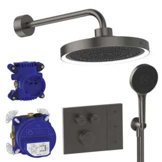 IDEAL STANDARD CERATHERM NAVIGO SOLOS - Unterputz-Duschpaket in magnetic grey, 12.0 l/min (3 bar) - PVD Technologie #A7893A5 - Magnetic Grey