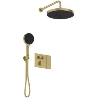 IDEAL STANDARD CERATHERM NAVIGO SOLOS - Unterputz-Duschpaket in brushed gold, 12.0 l/min (3 bar) - PVD Technologie #A7892A2 - Brushed Gold