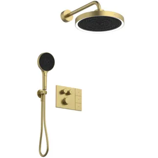 IDEAL STANDARD CERATHERM NAVIGO SOLOS - Unterputz-Duschpaket in brushed gold, 12.0 l/min (3 bar) - PVD Technologie #A7893A2 - Brushed Gold