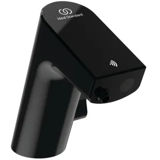 IDEAL STANDARD INTELLIFLOW - Waschtischarmatur 69x156x151 mm, 126 mm vertikaler Abstand bis Mitte Auslauf in black onyx, 1.9 l/min (3 bar), ohne Ablaufgarnitur - EasyFix, Strahlregler, Netzbetrieb, Einstellbarer Auslauf, Vollständig berührungslos, Vandalismussicher, PVD Technologie #A7856B3 - Schwarz